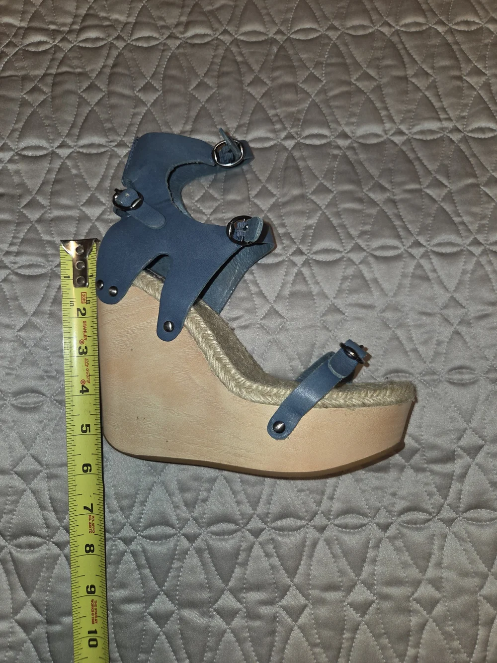 Max Studio Rare Blue Espadrille Wedge Sandals with Ankle Straps Sz 7